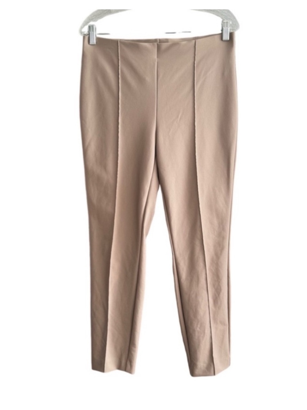 Nicole Miller Ankle Pants Pull Seen Creases Tan On Size M